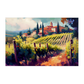 Countryside Vineyard in Tuscany Italy - Wall Art