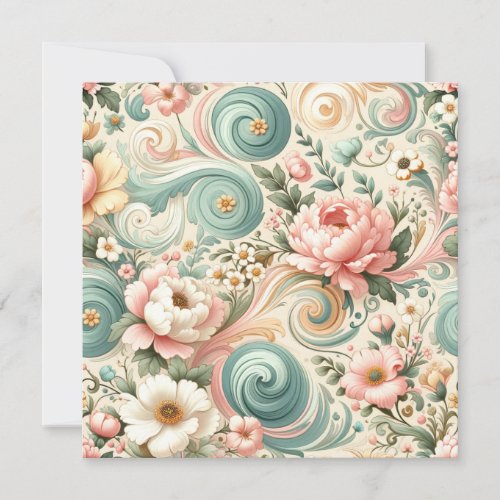 Countryside Whispers Pastel Swirls in Cottagecore Invitation