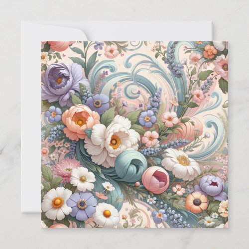 Countryside Whispers Pastel Swirls in Cottagecore Invitation