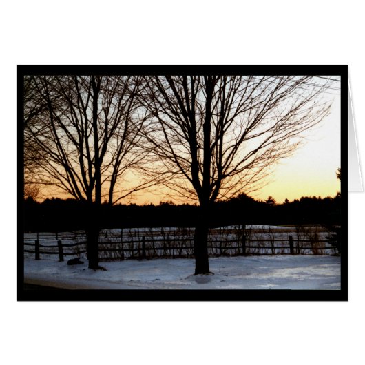 Countryside Winter Sunset Cards (Front Horizontal)