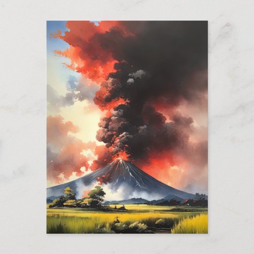 Countrysides Fury Unleashed Volcanic Tempest Postcard