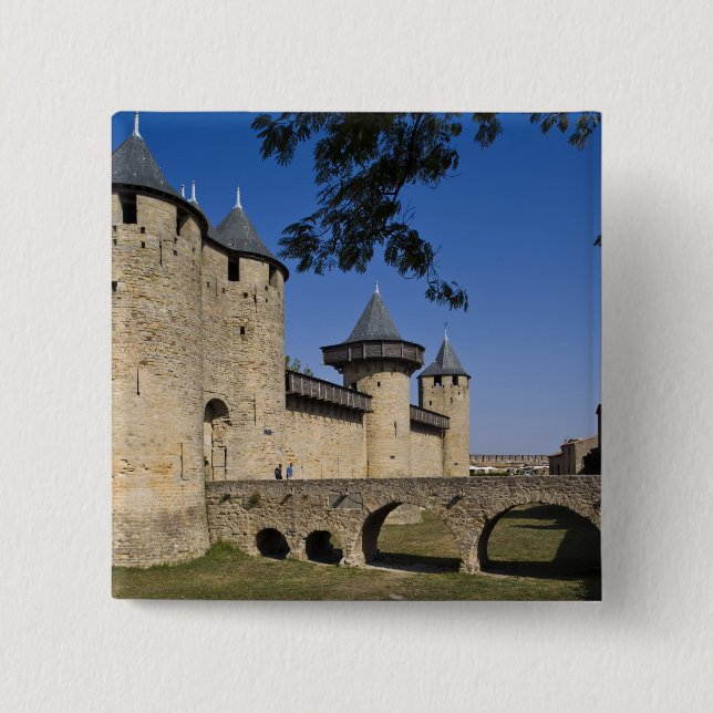 Counts Castle, Carcassonne, Aude, Languedoc, Button (Front)