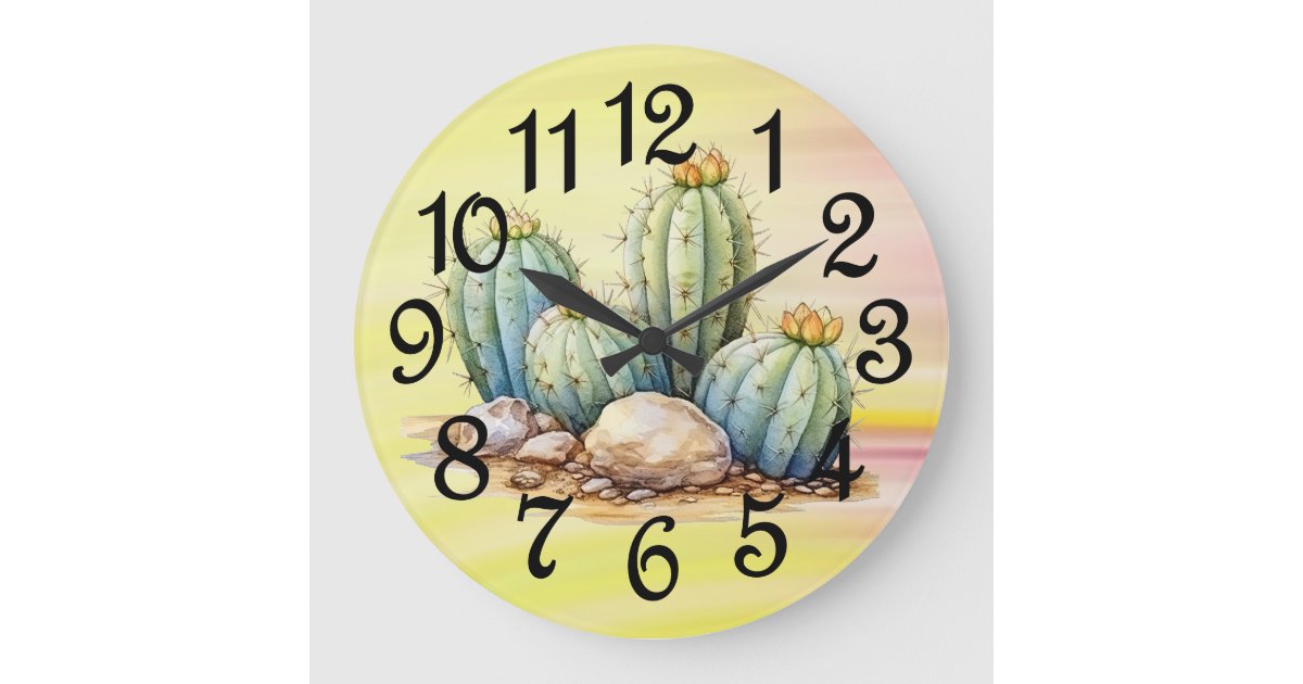 County Cactus Large Clock | Zazzle