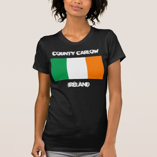 County Carlow, Ireland with Irish flag T-Shirt (Front)