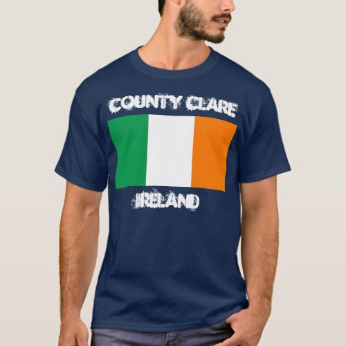 County Clare Ireland with Irish flag T_Shirt