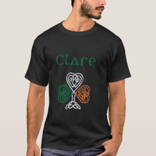 County Clare Shamrock Ireland Flag, craic and ceol T-Shirt