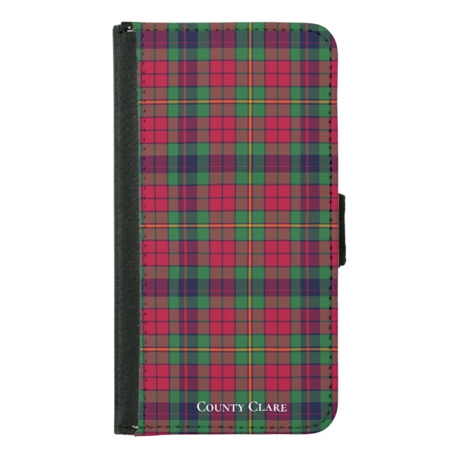 County Clare Tartan Samsung Galaxy Wallet Case (Front)