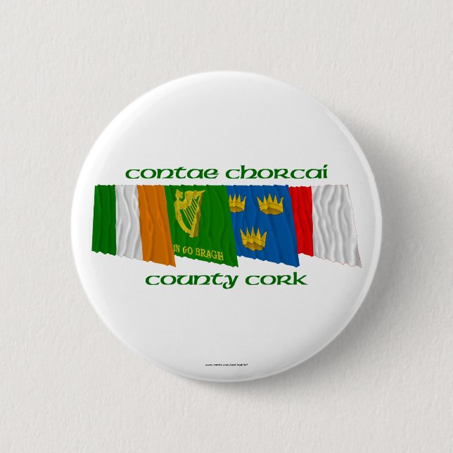 County Cork Flags Pinback Button (Front)