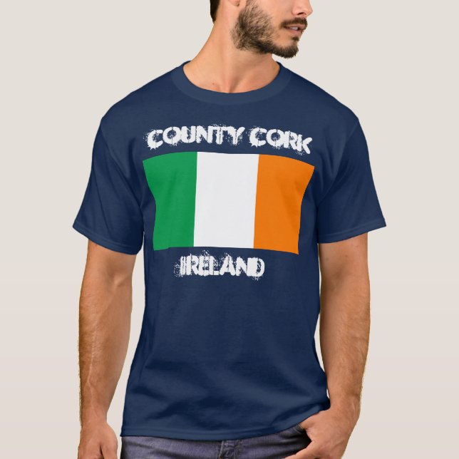 County Cork, Ireland with Irish flag T-Shirt (Front)