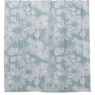 County Cottage Velvety Blue Daisy Shower Curtain