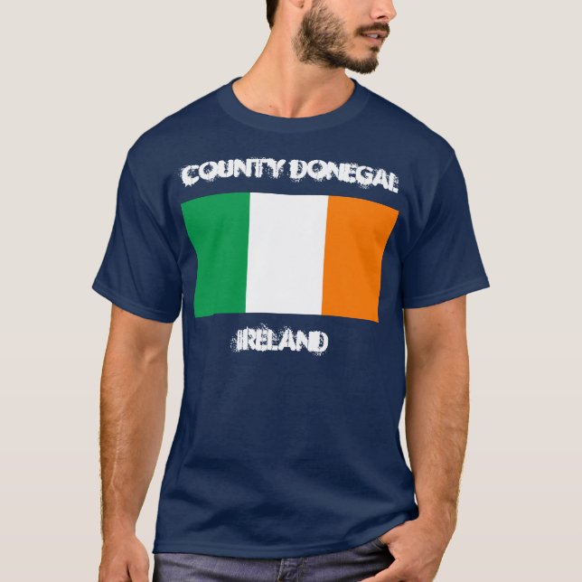 County Donegal, Ireland with Irish flag T-Shirt (Front)