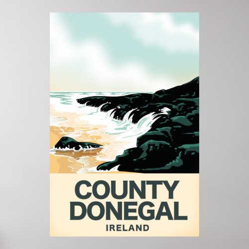 County Donegal Seaside travel poster