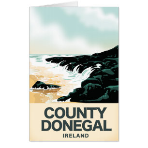 County Donegal Seaside travel poster Card