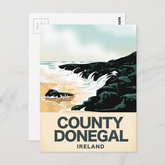 County Donegal Seaside travel poster Postcard (Front/Back)