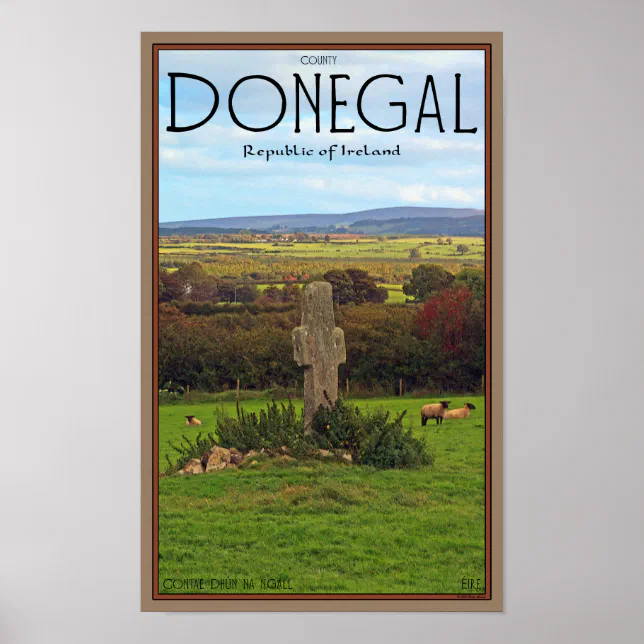 County Donegal - Stone Cross Poster | Zazzle