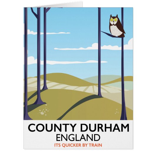 County Durham, England train poster Cards (Front)