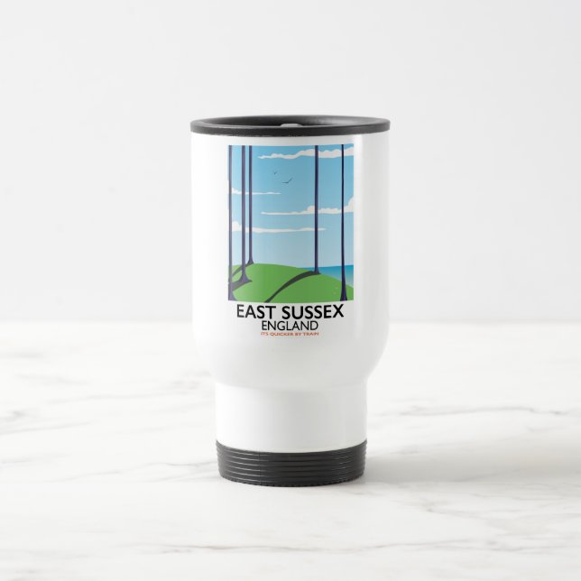 County Durham, England train poster Travel Mug (Center)