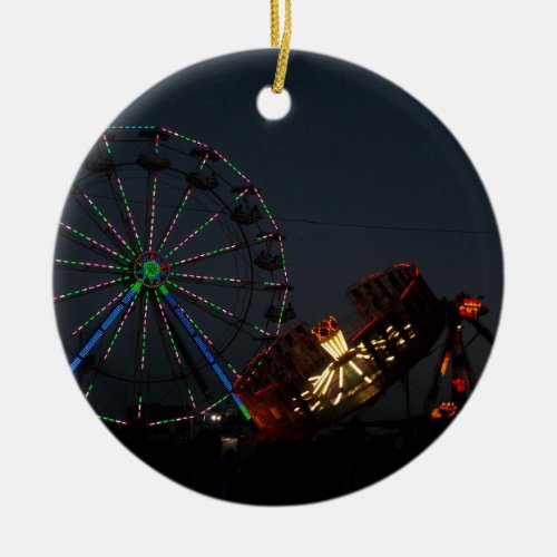 County Fair at Night Ceramic Ornament