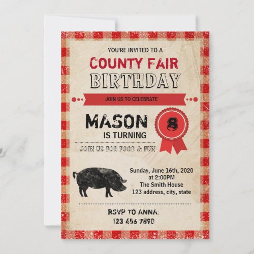 County Fair birthday invitation