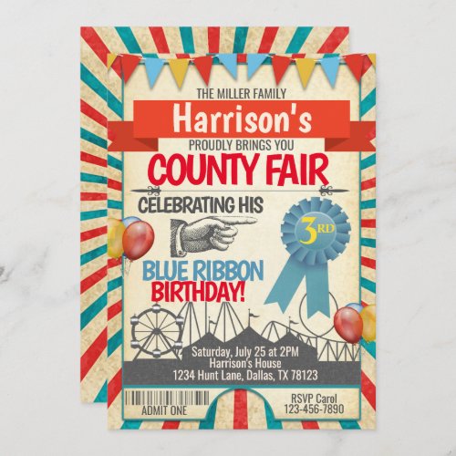 County Fair Birthday Party Invitation