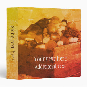 County Fair Blue Ribbon Fruit Vintage Sepia 3 Ring Binder