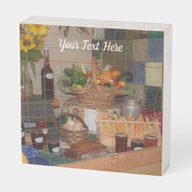 County Fair Farm Food Display Personalized    Wooden Box Sign (Angled Horizontal)