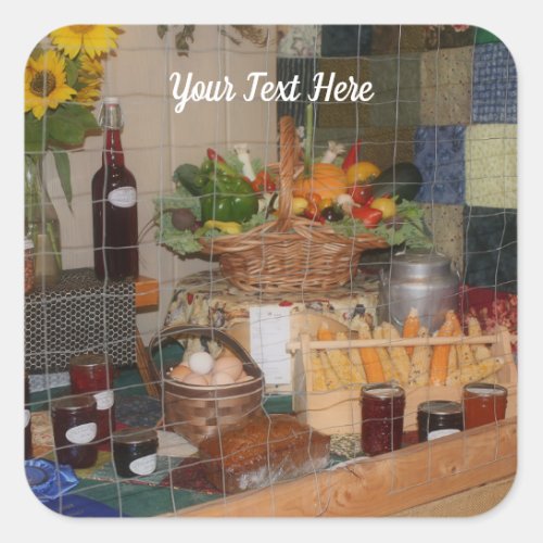 County Fair Food Display Personalized     Square Sticker