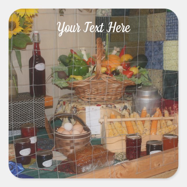 County Fair Food Display Personalized     Square Sticker (Front)