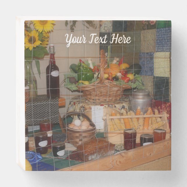 County Fair Food Display Personalized    Wooden Box Sign (Front Horizontal)