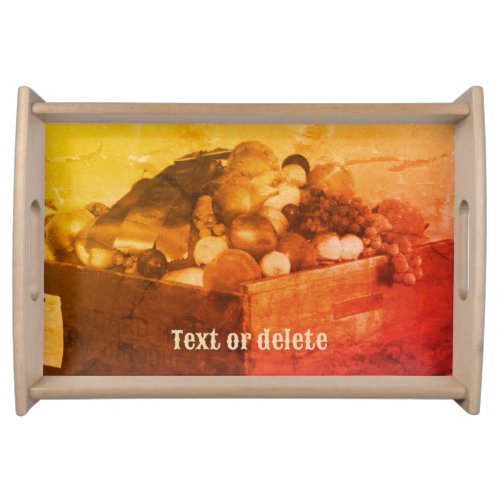 County Fair Fruit In Sepia Vintage Personalized Serving Tray