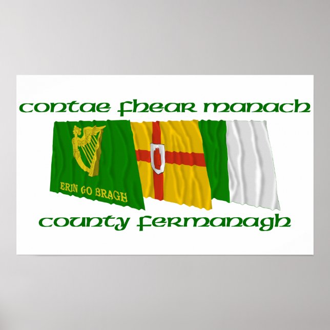 County Fermanagh Flags Poster (Front)