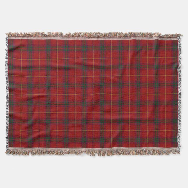 County Galway Irish Tartan Throw Blanket (Front)