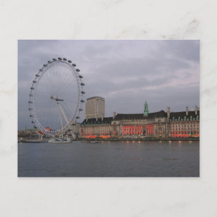 County Hall - London Eye - Postcard