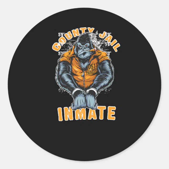 Inmate Sticker County Jail Inmate Classic Round Sticker | Zazzle