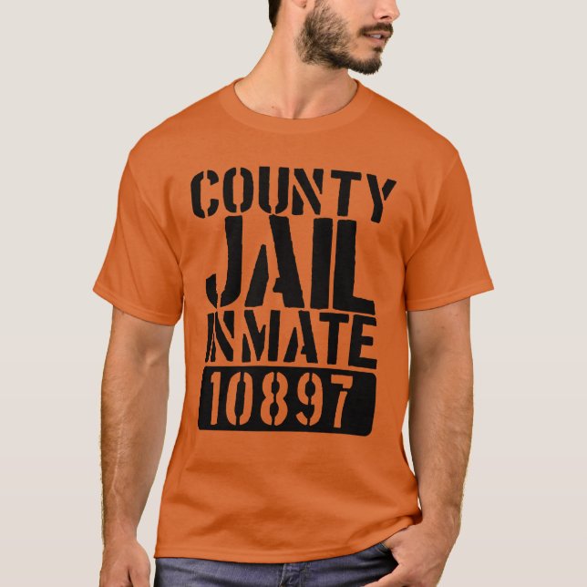 County Jail Inmate Funny Jail Halloween Costume T-Shirt (Front)