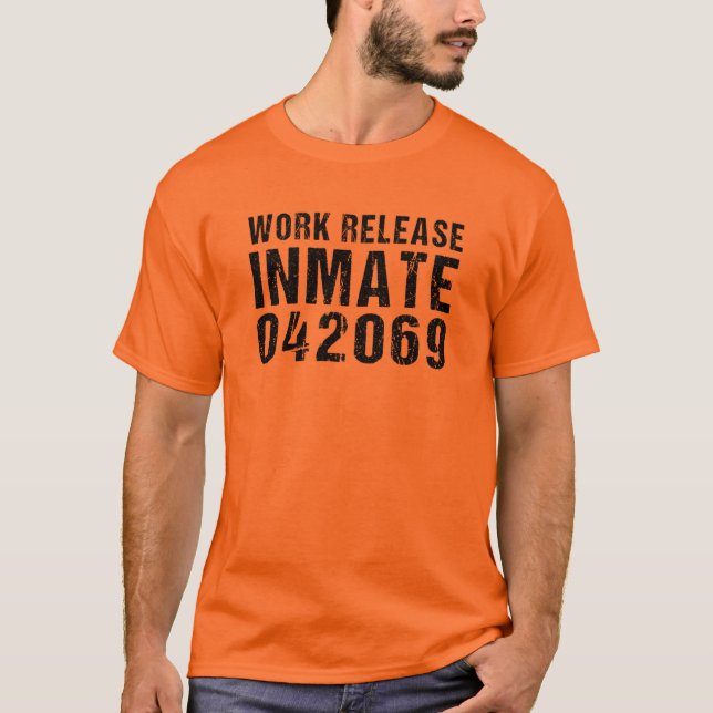 County Jail Inmate Prisoner Halloween Costume T-Sh T-Shirt (Front)