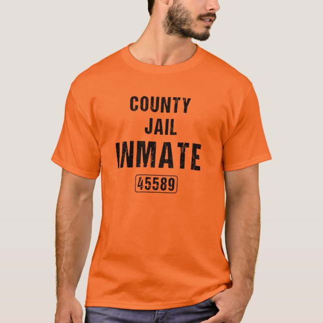 County Jail Inmate Prisoner Halloween Costume T-Shirt (Front)