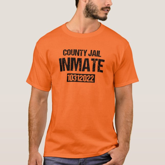 County Jail Inmate Prisoner Halloween Costume T-Shirt (Front)