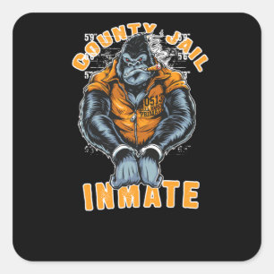 County Jail Inmate Square Sticker