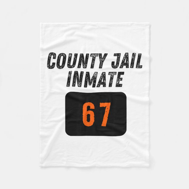 County Jail Prison Inmate 67 Halloween Funny Mens  Fleece Blanket (Front)