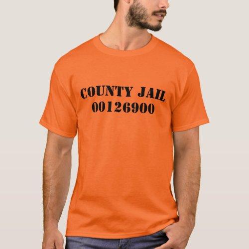 County Jail T-Shirt - Great Halloween costume or for anyone who is incarcerated, or should be