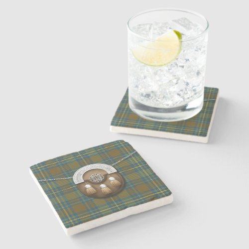 County Kerry Irish Tartan And Sporran Stone Coaster