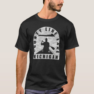 County Line Lake Canoeing Michigan T-Shirt