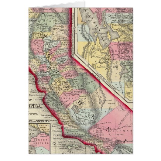 County Map Of California Cards (Front)