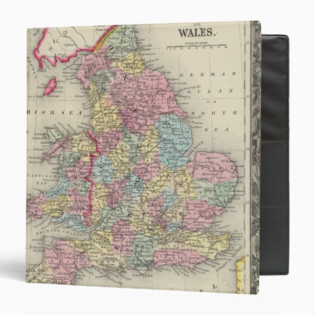 County Map Of England, And Wales 3 Ring Binder (Front/Inside)