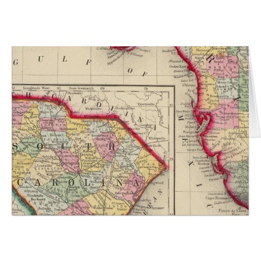 County Map Of Florida Cards (Front Horizontal)