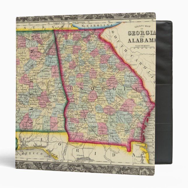 County Map Of Georgia, And Alabama Binder (Front/Inside)