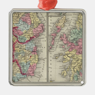 County Map Of Scotland Metal Ornament