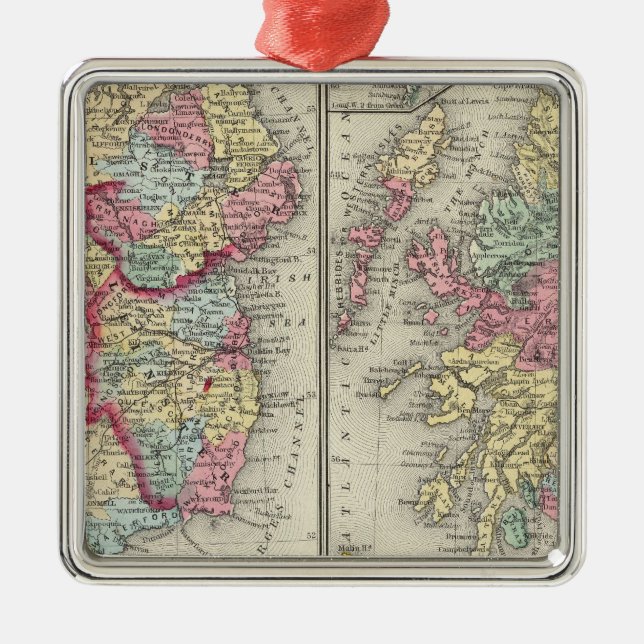 County Map Of Scotland Metal Ornament (Front)