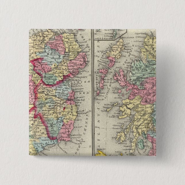 County Map Of Scotland Pinback Button (Front)